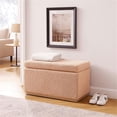 thumbnail image 2 of Pemberly Row Contemporary Rectangle Sherpa Storage Ottoman in Tan, 2 of 17