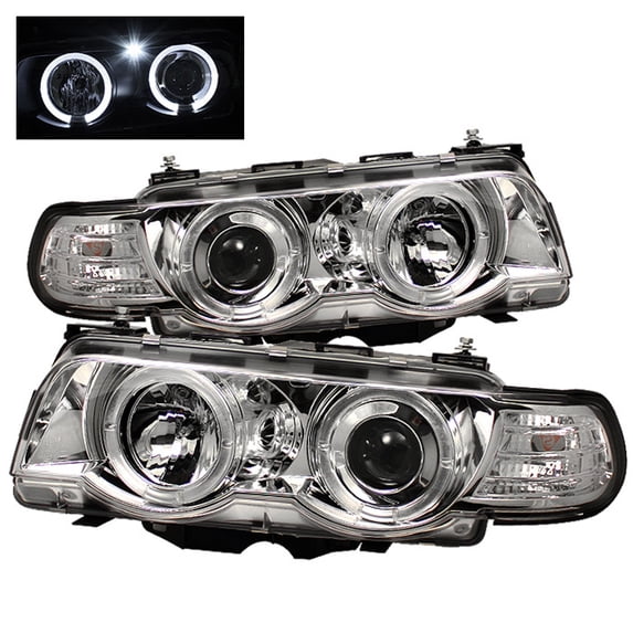 For 99-01 BMW 740il 4dr E38 (w/ HID Only) Sonar Halo Projector Headlights (Chrome) YD-PRO-BMWE3899-HID-HL-C