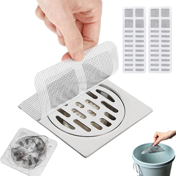 Disposable Drain Covers,Shower Drain Catcher,Disposable Shower Drain Hair Catcher,Disposable Hair Drain Stickers, Bathroom Shower Drain Protector, Square Shower Drain Hair Catcher（20Pcs)