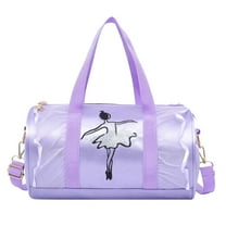 PINQI Children Travel Duffle Bag Cute Ballet Dance Bag Kids Tutu Dress Hanging Dance Bag Girls Personalized Bag Ballerina Duffle Bag(Purple,One Size)