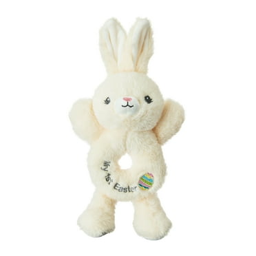 Spark.Create.Imagine. 8.5" Cream Bunny Rattle Plush Toy for All Ages, Unisex