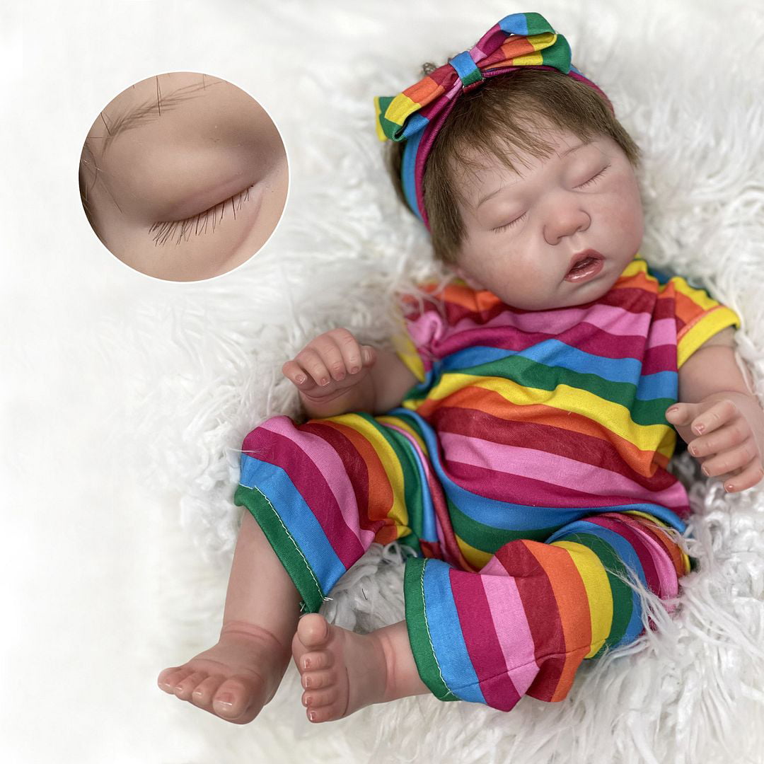 Cute Birthday Gift Set Safety Tested for Kids Ages 3+ Soft Weighted Silicone Newborn Lifelike Baby Dolls with Clothes Adolly 20 inch Realistic Reborn Baby Doll