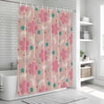 thumbnail image 6 of Pink Cherry Flowers Shower Curtain, Waterproof Shower Curtains for Bathroom, Cute Cat Vintage Farmhouse Rustic Washable Fabric Bathtub Curtain Set Bath Decor with 12 Hooks Stall 36"x72", 6 of 8