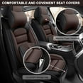 thumbnail image 3 of AFUNTIO Leather 5 Seat Covers for Cadillac 99% Models,Luxury Car Seat Cushions Full Set,Waterproof Car Sit Protectors,Nonslip Interior Accessories(Black and Coffee), 3 of 6