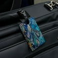 thumbnail image 2 of Shark Ocean Selfie Rectangle Leather Luggage Card Suitcase Carry-On ID Tag, 2 of 8