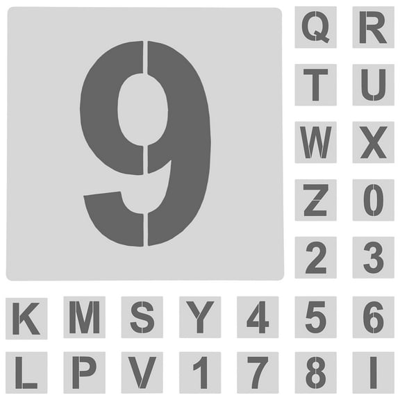 MLINS 1Set DIY Blank Alphabet and Number Stencil Set for Kids Reusable Plastic Craft Templates for Learning Letters and Numbers for Painting Crafting