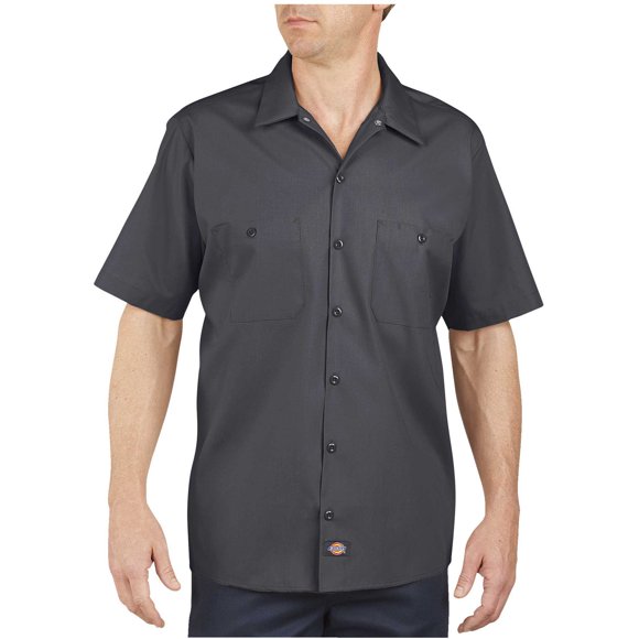 Dickies Mens Industrial Short Sleeve Work Shirt, 2X, Charcoal