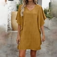 thumbnail image 4 of Swimsuit Coverup for Women V Neck Ruffled Beach Cover Ups Loose Fit Swimwear Swim Cover Up Beachwear, 4 of 6