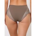 thumbnail image 2 of Plus Size Panties for Women Underwear Lace Breathable Mid Rise Stretch Briefs Coffee M, 2 of 6