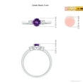 thumbnail image 5 of ANGARA Natural Classic Amethyst and Diamond Three Stone Engagement Ring in 925 Sterling Silver for Women (Size-5mm) | February Birthstone, Anniversary, Jewelry Gift for Women | Natural Amethyst Ring, 5 of 9