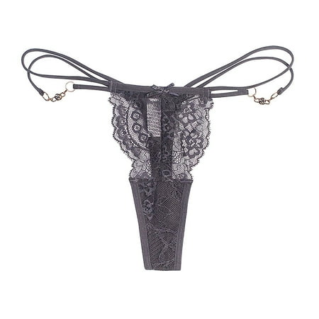 

Larisalt Thongs For Women Womens Dream Lace Thong Panty Gray L