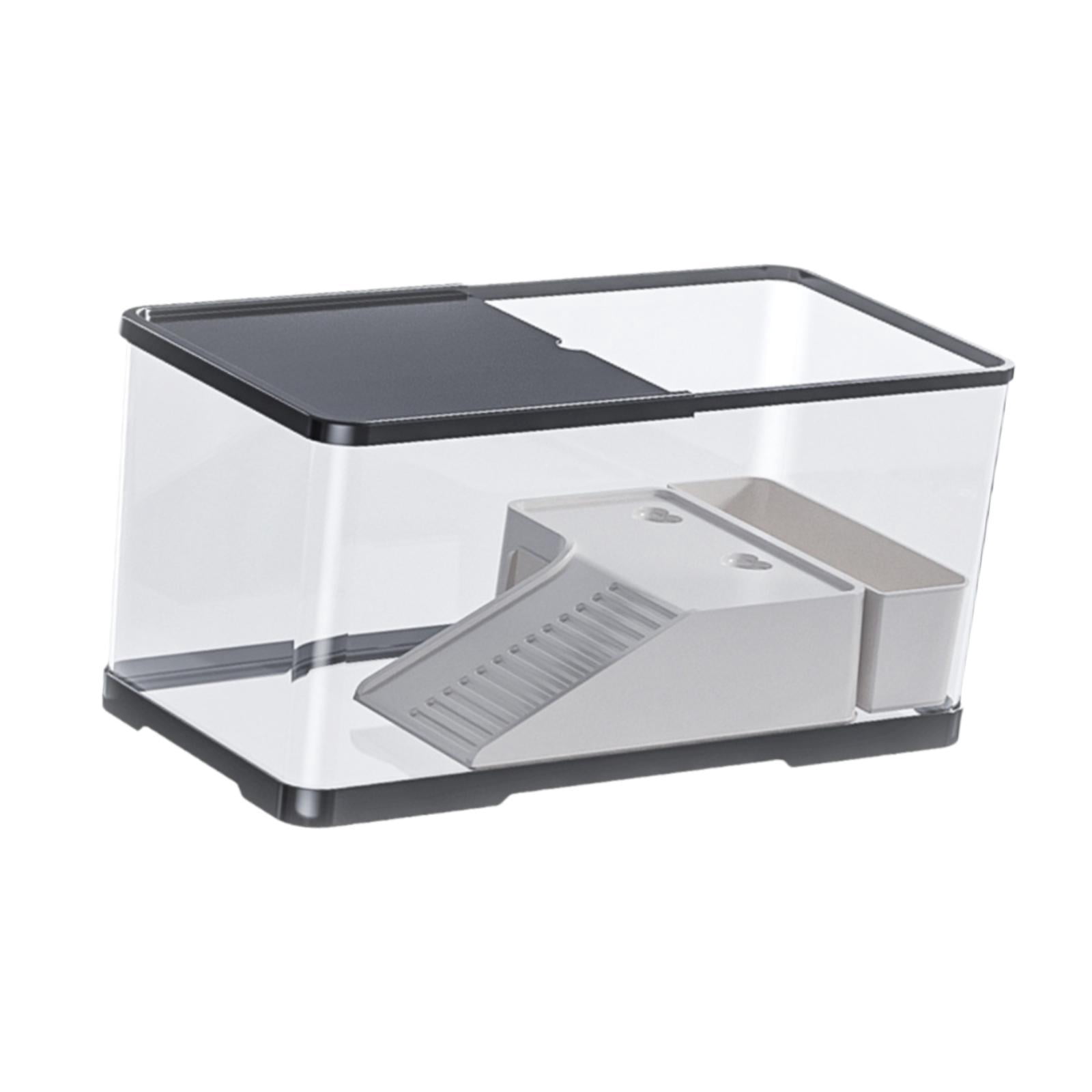Serenable Turtle Tank, Turtle Aquarium, Sturdy with Lid, Reptile Habitat, with Platform, for Frog Snake Bearded Dragon Leopard Terrapin Medium