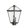 thumbnail image 3 of Z-Lite Talbot 3 Light 23" Clear Glass Steel Outdoor Lamp Post Fixture in Black, 3 of 5