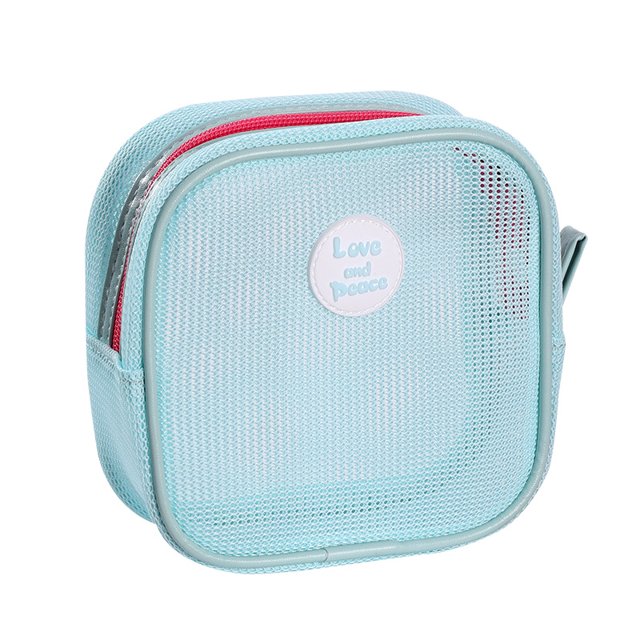 Bolsas para llaves de gran capacidad cuadrada, bolsa transparente para cosméticos, bolsa de almacenamiento de malla, Mini monedero con cremallera, Mini bolsa de lavado, estuche de papelería