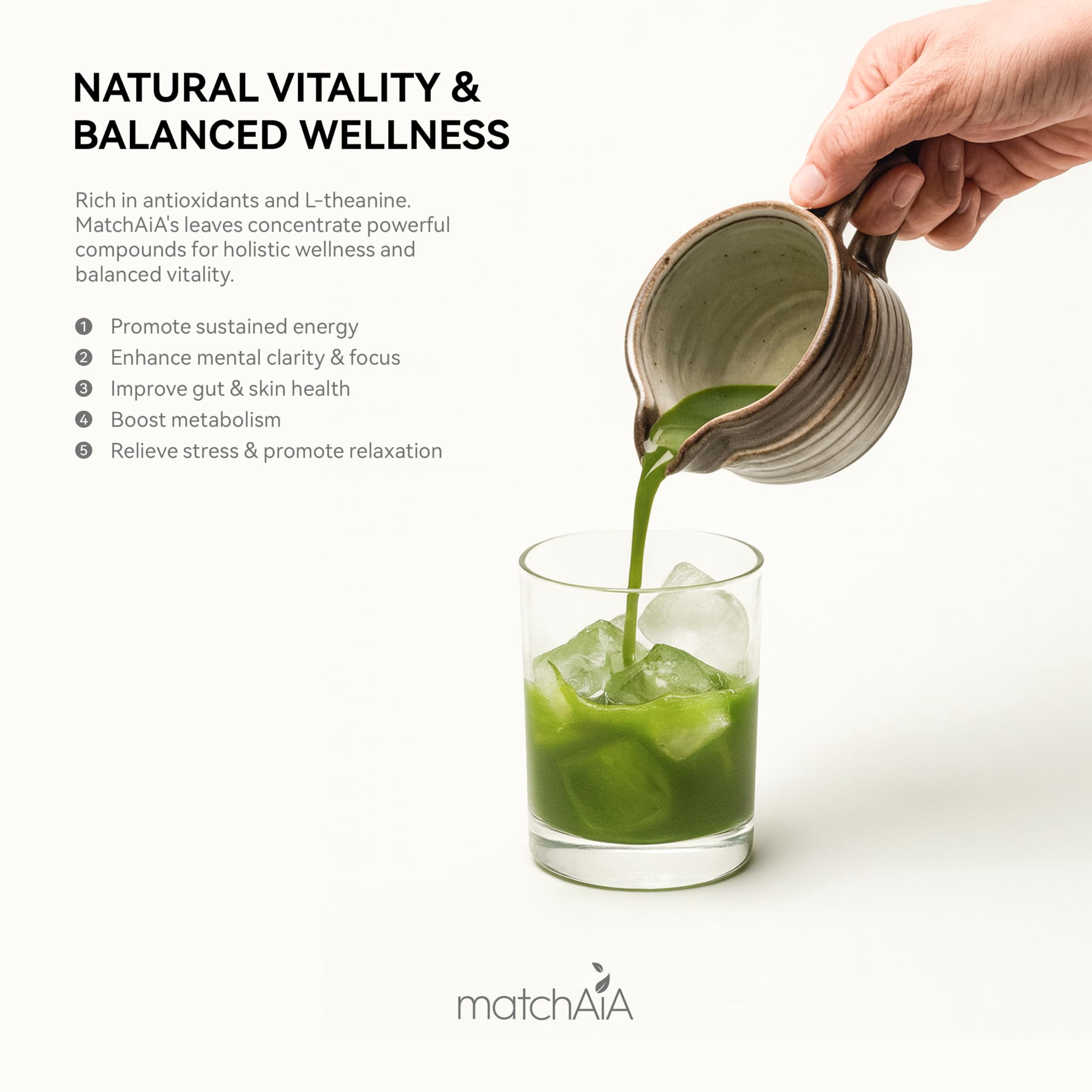 MatchAiA Organic Matcha Powder, Superior Ceremonial Grade, 60g/2.1oz, USDA Certified, First Spring Harvest, 100% Pure, Sugar Free, Gluten Free