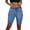 Blue, variant on LIIPEE Women Jean Shorts Elastic High Waisted Straight Leg Denim Shorts With Pockets Female Stylish Daily Wear Going Out Shorts,Dark Blue,M