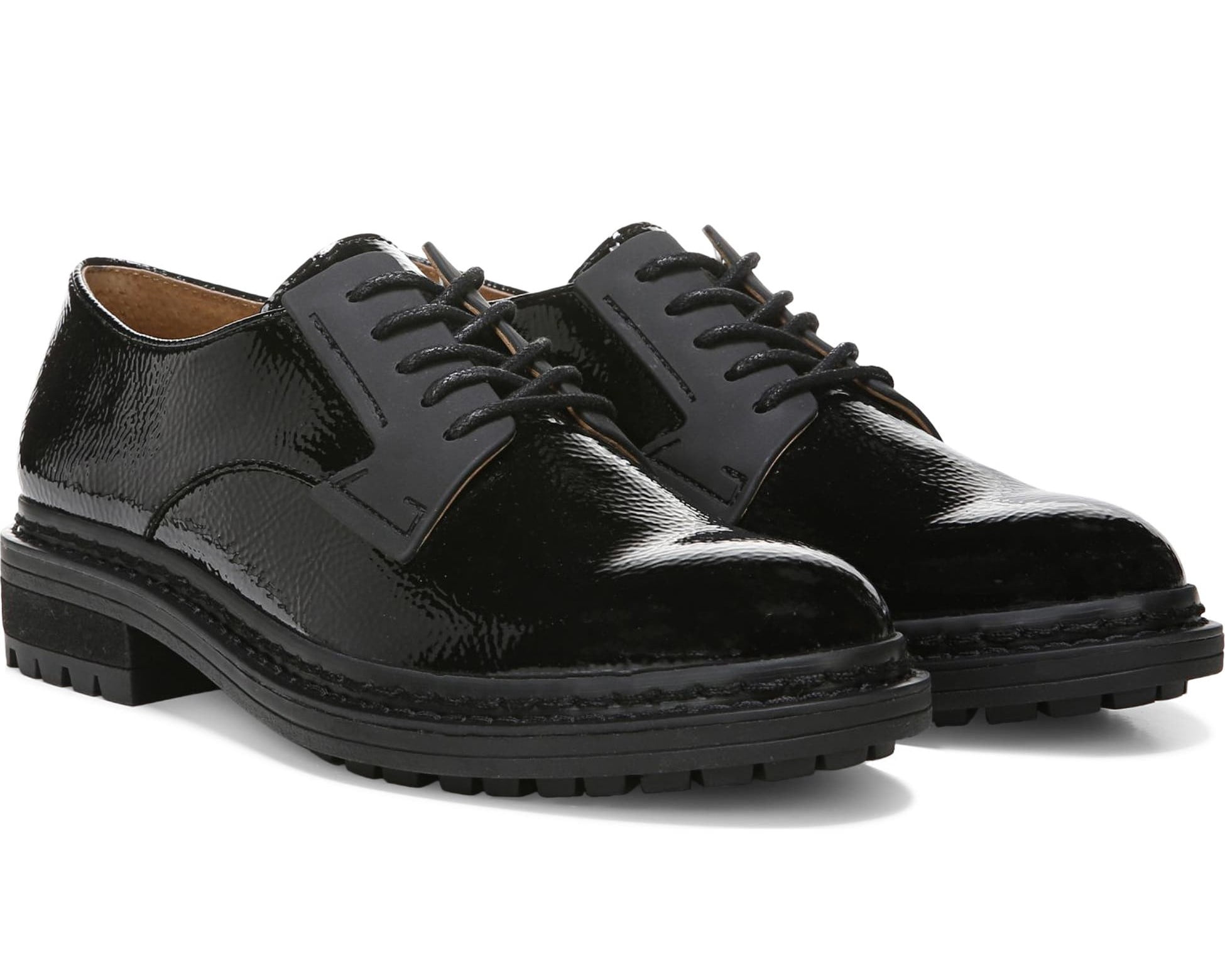 Franco Sarto Charles Patent Black Lug Sole Lace Up Derby Oxford, Goth Office, 7M Amazon.com | Franco Sarto Womens Charles Black/White Faux  main image 4