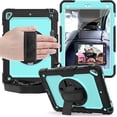 thumbnail image 1 of For Apple iPad Mini 4th / Mini 5th Generation Shockproof Protective 360 Rotating Stand W. Strap Case Cover - Black/Black, 1 of 5