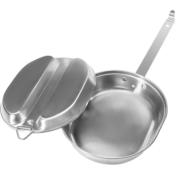 304 Stainless Steel US Military Mess Kit Lunch Box Camping Cookware Hiking Picnic BBQ