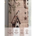 thumbnail image 6 of Sweet Home Sheer Curtains 96 Inch Length 2 Panels Set Window Treatments, Western Stars Bird Houses Brown Wooden Grain Rod Pocket Semi Curtains for Living Room/Bedroom/Kitchen Décor, 104"W x 96"L, 6 of 7