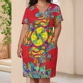 thumbnail image 3 of Colorful Fish Red Background Pattern Summer Dresses for Women Beach Boho, 3 of 5