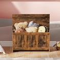 thumbnail image 5 of Storage Bench, 29.5" Retro Wooden Storage Chest, Wooden Storage Trunk, Toy Chest with Lift Top, Multifunctional Entryway Organizer, for Entryway, Living Room, Rustic Brown FG751CW01, 5 of 18