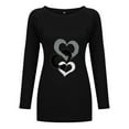 thumbnail image 3 of MesaSe T-Shirts à Manches Longues pour Femmes Time And Tru Femmes Mode Décontractée Imprimé Col Rond Ample T-Shirt à Manches Longues Haut Blouse Chandail, 3 of 6