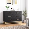 thumbnail image 7 of Twister.CK 6 Drawers Double Dresser for Bedroom, Chest of Drawers for Living Room Hallway Entryway, Black, 7 of 7
