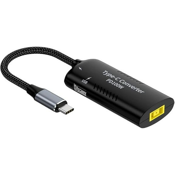 Sanlufa USB C Adapter, USB-C to Square Slim-Tip Adapter, 100W PD Fast Charging Converter with 3 USB Output Ports for Laptop, Matebook, MacBook Switch, Phone and More Type C Devices (LE1145)