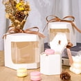 thumbnail image 1 of Caja de regalo con ventana Visual, caja de papel kraft con ventana blanca simple, color sólido, embalaje de regalo pequeño para vacaciones, cinta de ventana, caja de dulces, 1 of 4