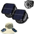 thumbnail image 2 of Solar Fan Replacement for Hat, Adjustable Angle Mini Solar Powered Fan Hat Replacement with 3-Speed, Portable Hands-Free Fan for Camping Fishing Hiking Sun Protection Cooling Comfort (2 Pack Square), 2 of 6