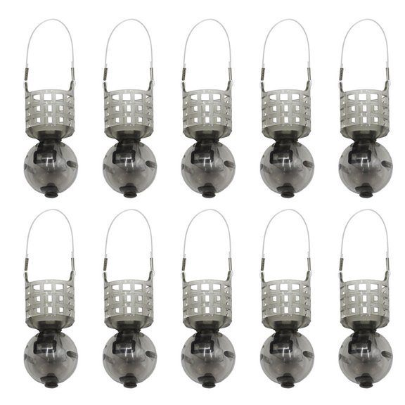 10Pcs Fishing Feeder Cage Water-Filled Bait Cage With Float Bait Feeder Fishing Bait Trap Cage Fishing Tackles Accessories