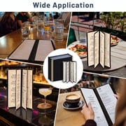 WeChef 30 pack 4.25x11 Restaurant Menu Book Covers 4 Page 8 View Book Style for Cafe Hotel Bar Black