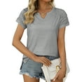 thumbnail image 1 of Camiseta de manga corta plisada cuello en V Minnieouse Plata L, 1 of 6