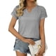 thumbnail image 1 of Camiseta de manga corta plisada cuello en V Minnieouse Plata L, 1 of 6