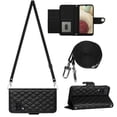 thumbnail image 2 of Elegant Case for Samsung A12 4G Wallet Case RFID Blocking Card Slots Holder with Shoulder&Crossbody Strap, Magnetic Folio Kickstand Handbag Flip Phone Cover for Samsung Galaxy A12 4G, Black, 2 of 8