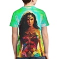 thumbnail image 2 of T-Shirt Wonder Woman pour Jeunes, Col Rond, Imprimé 3d, Graphique, Manches Courtes, pour Garçons et Filles, 2 of 8