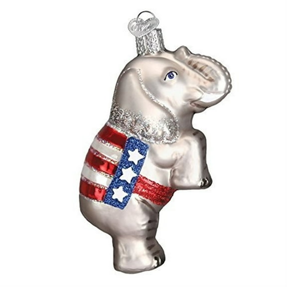 Old World Christmas Blown Glass Ornament for Christmas Tree, Republican Elephant