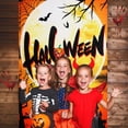 thumbnail image 3 of BEIPEGIN Halloween Door Decoration Happy Halloween Door Cover, Large Fabric Halloween Party Decorations Door Cover for Front Door Porch Wall Decoration Halloween Party Supplies, 5.9x2.9 Feet, 3 of 9