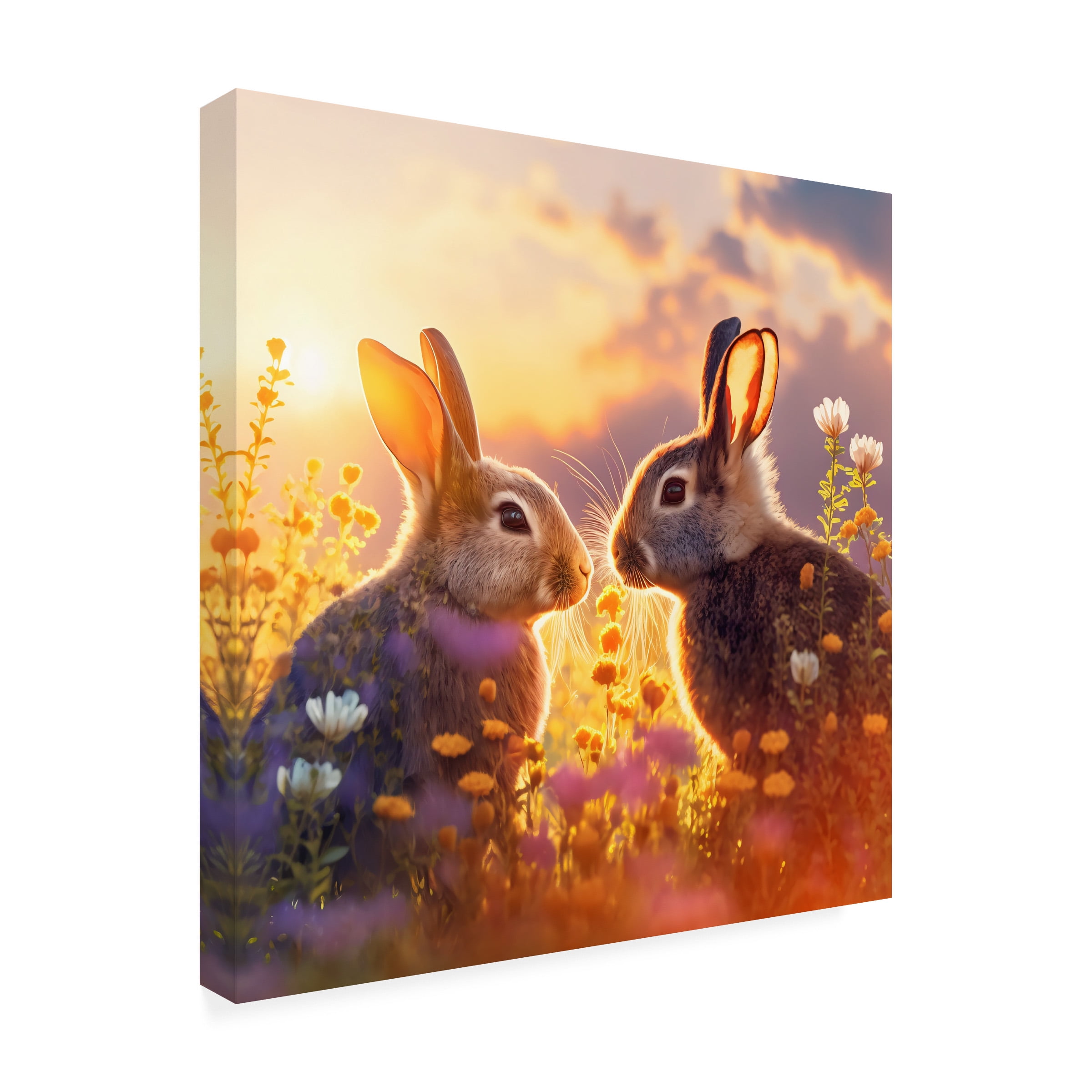 Canvas Wall Art - Ray Heere 'Woodland Animals 38' Wall Art for Living Room, Bedroom, or Office Décor by Trademark Fine Art - 35 x 35 Inches