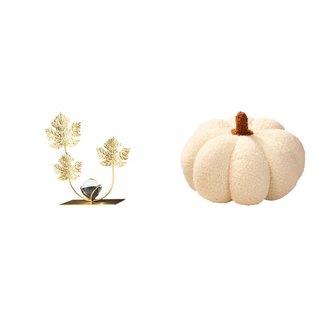 Estatua de figura,Estatuas de hojas y flores de metal,esculturas decorativas,Almohadas de calabaza de Halloween,Cojines de calabaza de Halloween,suaves,para decoración del hogar,Cojines