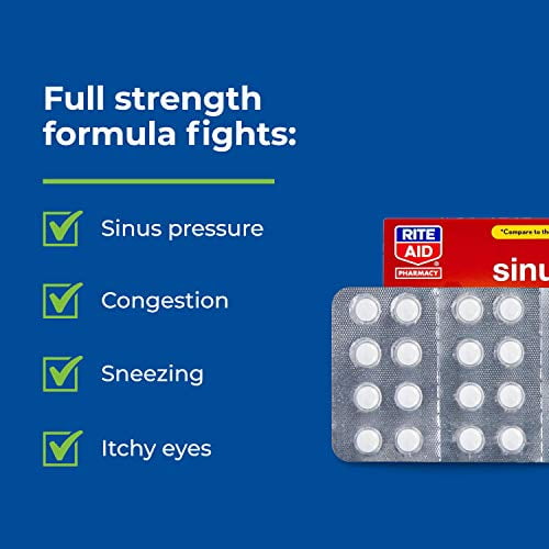 Rite Aid Sinus & Allergy Relief PE Tablets, Maximum Strength ...