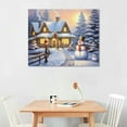 thumbnail image 2 of RUIYC NIKKY HOME Christmas Canvas Wall Art 20x16in  - Lighted Up Snowman in the Snow Canvas Print LED Xmas Wall Art Prints for Holiday Decor, 2 of 4