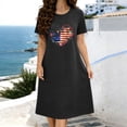 thumbnail image 2 of Bovxnpu Independence Day Womens Nightgowns Sleepshirts Nightshirts Pajama Dress Sleep Gown Plus Size Print Crew Neck Sleepwear, 2 of 7