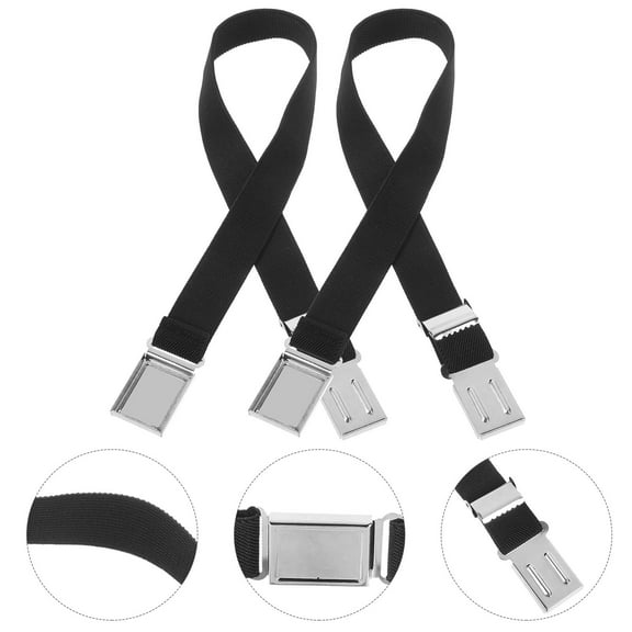WRITWAA 2-Pack Magnetic Waist Belt Black Elastic Nylon Rubber Comfortable Fit Support