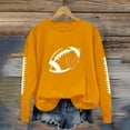thumbnail image 2 of BODOAO Game Day Sweatshirt Women Football Sweatshirts Rugby Graphic Pullover Weekend Tops Casual Football Season Shirt Women's Bloody Print Loose Long Sleeve Sweatshirt Top Yellow M, 2 of 4