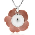 thumbnail image 2 of Beautiful Detailed Handmade Blooming Brick Orange Rose Sterling Silver Necklace for Female Adult, 2 of 6