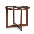thumbnail image 3 of Roundhill Furniture Cylina Solid Wood Glass Top Round Dining Table with 4 Chairs, 3 of 7