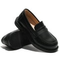 thumbnail image 6 of DADAWEN Girl's Penny Loafers Slip On Leather Flats Round Toe School Uniform Black Dress Shoes 10.5 Toddler, 6 of 6