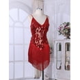 thumbnail image 4 of Zaldita Womens Sequins Tassel Flapper Ballroom Dress Asymmetric Fringe Tango Latin Dance Dress Red One_Size, 4 of 7